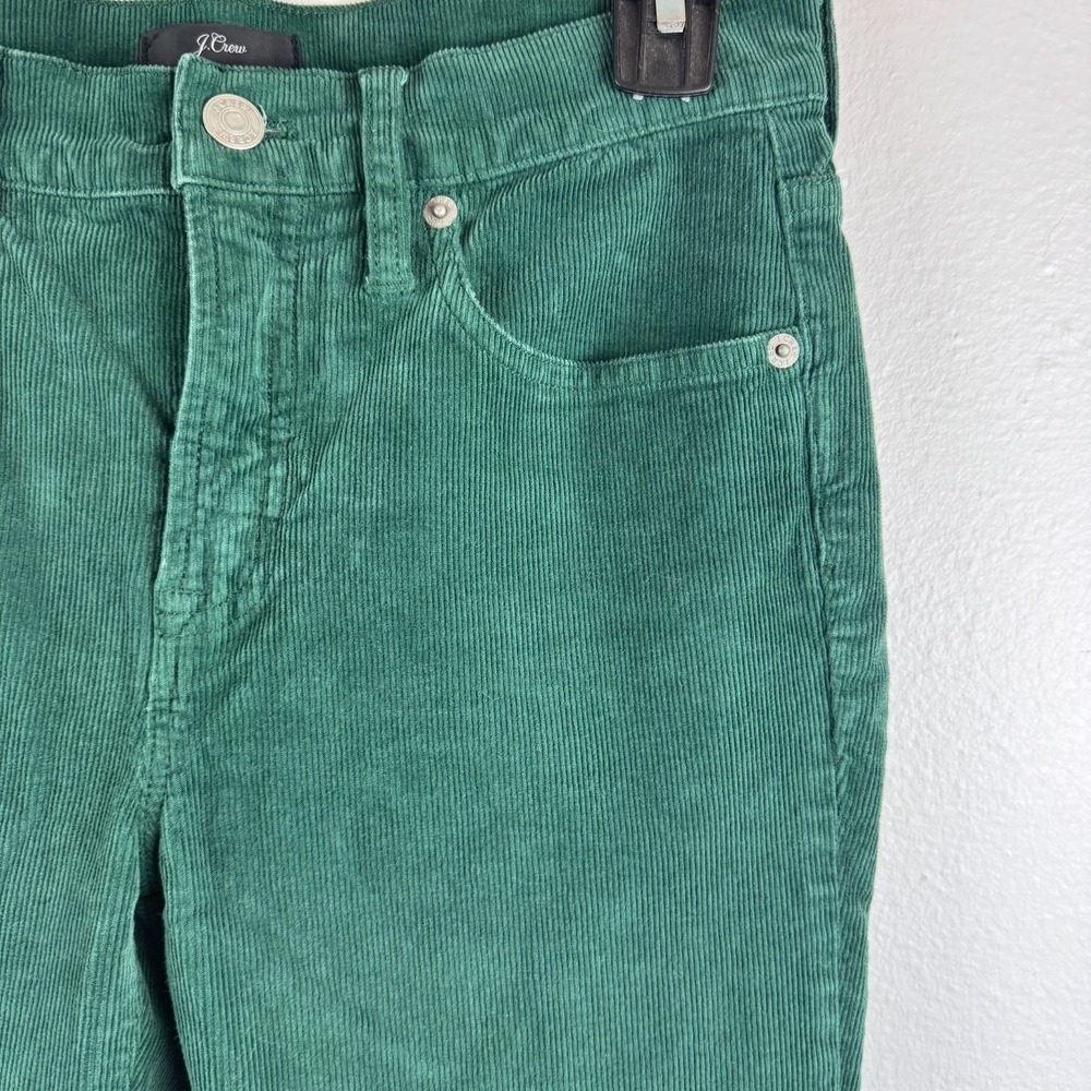 J. CREW Toothpick Womens 9" High-Rise corduroy ankle‎ pants GREEN - 26